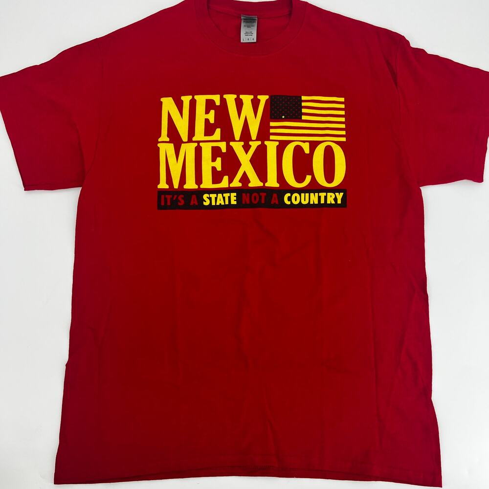 Gildan Label New Mexico It's a State Not a Country Red T Shirt Size L Preowned